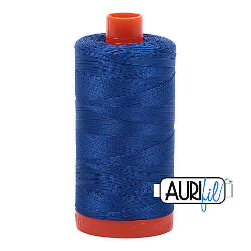 Aurifil Mako 50wt Cotton 1300 m (1422 yd.) spool - 2735 Medium Blue<br>