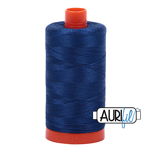 Aurifil Mako 50wt Cotton 1300 m (1422 yd.) spool - 2780 Dark Delft Blue<br>