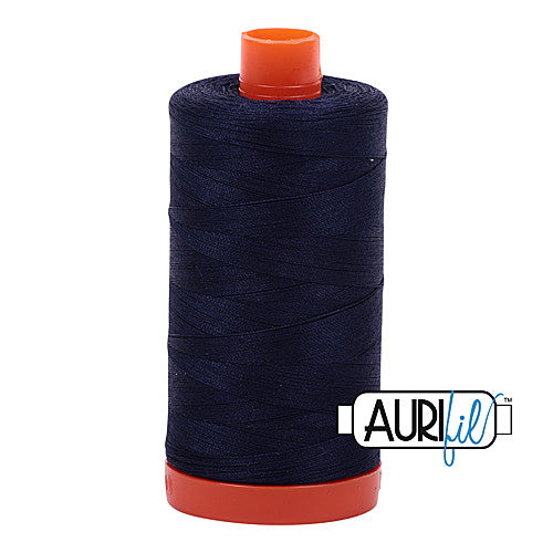 Aurifil Mako 50wt Cotton 1300 m (1422 yd.) spool - 2785 Very Dark Navy