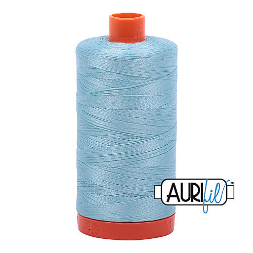 Aurifil Mako 50wt Cotton 1300 m (1422 yd.) spool - 2805 Light Grey Turquoise<br>