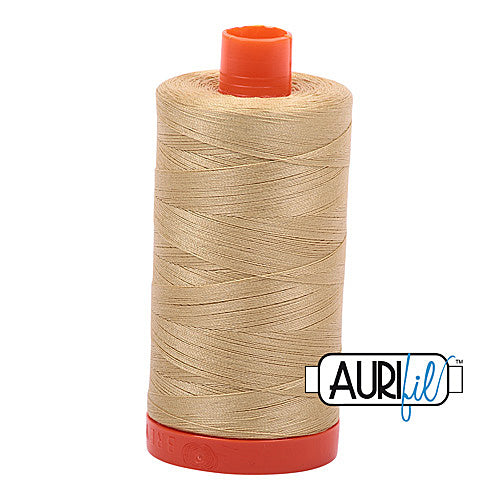 Aurifil Mako 50wt Cotton 1300 m (1422 yd.) spool - 2915 Very Light Brass<br>