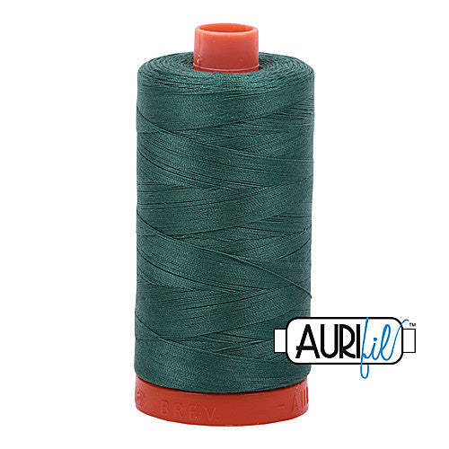 Aurifil Mako 50wt Cotton 1300 m (1422 yd.) spool - 4129 Turf Green<br>