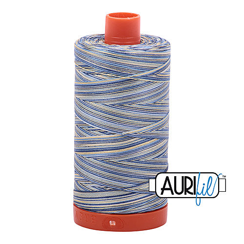 Aurifil Mako 50wt Cotton 1300 m (1422 yd.) spool - 4649 Lemon Blueberry<br>