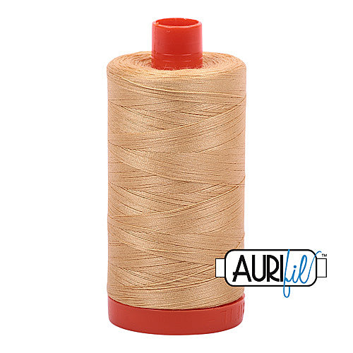 Aurifil Mako 50wt Cotton 1300 m (1422 yd.) spool - 5001 Ocher Yellow<br>