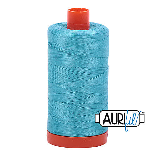 Aurifil Mako 50wt Cotton 1300 m (1422 yd.) spool - 5005 Bright Turquoise<br>