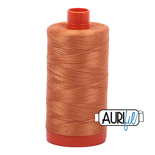 Aurifil Mako 50wt Cotton 1300 m (1422 yd.) spool - 5009 Medium Orange<br>