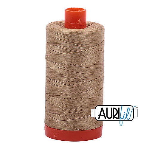 Aurifil Mako 50wt Cotton 1300 m (1422 yd.) spool - 5010 Blonde Beige<br>