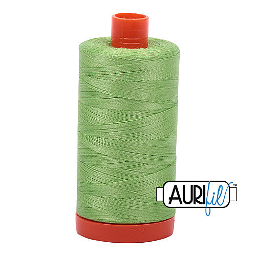 Aurifil Mako 50wt Cotton 1300 m (1422 yd.) spool - 5017 Shining Green<br>