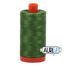 Aurifil Mako 50wt Cotton 1300 m (1422 yd.) spool - 5018 Dark Grass Green<br>