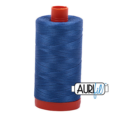 Aurifil Mako 50wt Cotton 1300 m (1422 yd.) spool - 6738 Peacock Blue<br>