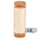 Aurifil Mako 80wt Cotton 274 m (300 yd.) spool - 2000 Light Sand