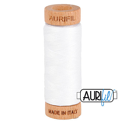 Aurifil Mako 80wt Cotton 274 m (300 yd.) spool - 2024 White