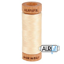 Aurifil Mako 80wt Cotton 274 m (300 yd.) spool - 2123 Butter