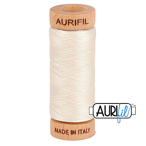 Aurifil Mako 80wt Cotton 274 m (300 yd.) spool - 2309 Silver White