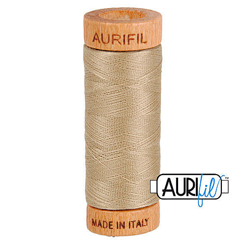 Aurifil Mako 80wt Cotton 274 m (300 yd.) spool - 2325 Linen