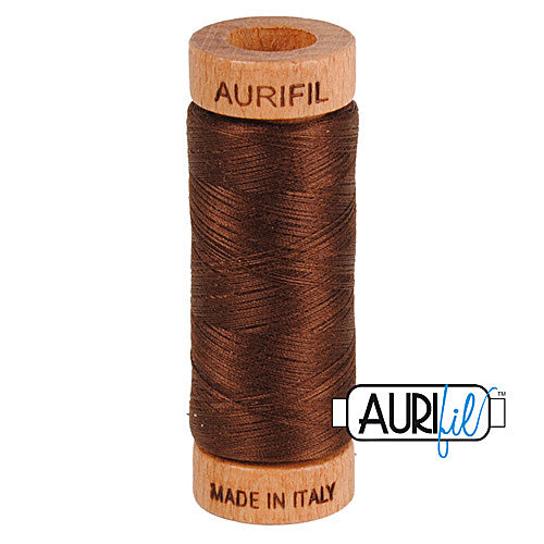Aurifil Mako 80wt Cotton 274 m (300 yd.) spool - 2360 Chocolate