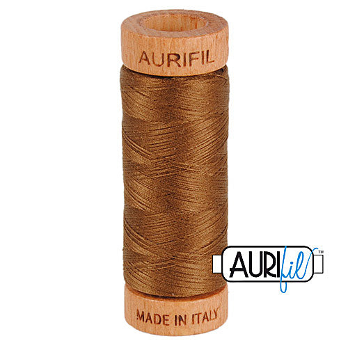 Aurifil Mako 80wt Cotton 274 m (300 yd.) spool - 2372 Dark Antique Gold