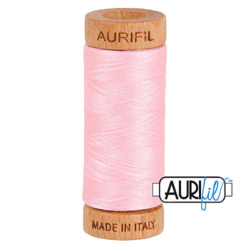 Aurifil Mako 80wt Cotton 274 m (300 yd.) spool - 2423 Baby Pink