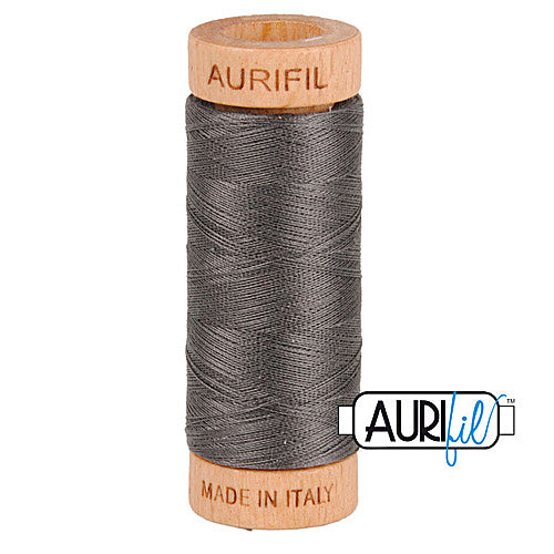 Aurifil Mako 80wt Cotton 274 m (300 yd.) spool - 2630 Dark Pewter