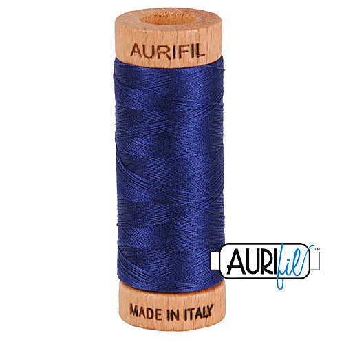 Aurifil Mako 80wt Cotton 274 m (300 yd.) spool - 2745 Midnight