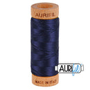 Aurifil Mako 80wt Cotton 274 m (300 yd.) spool - 2785 Very Dark Navy