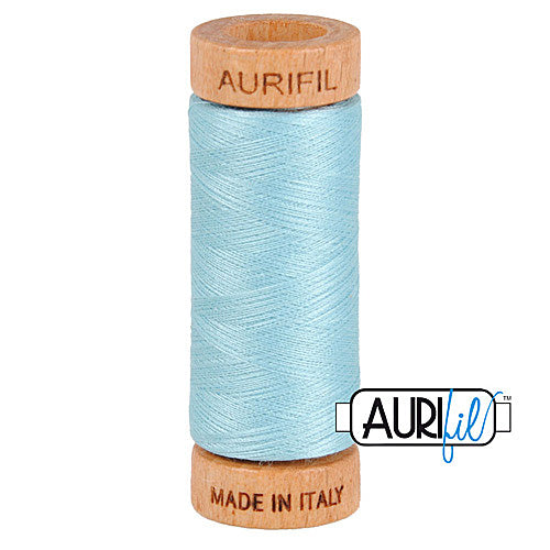 Aurifil Mako 80wt Cotton 274 m (300 yd.) spool - 2805 Light Grey Turquoise