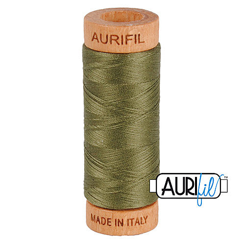 Aurifil Mako 80wt Cotton 274 m (300 yd.) spool - 2905 Army Green