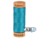 Aurifil Mako 80wt Cotton 274 m (300 yd.) spool - 4182 Dark Turquoise