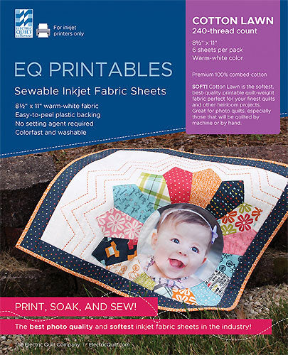 EQ Printables Premium Cotton Lawn Inkjet Fabric Sheets