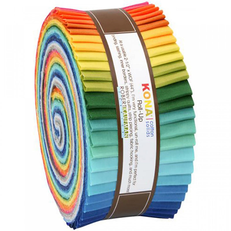 Kona Solids Summer Palette Roll-Up 2½" Strip Roll RU-287-40