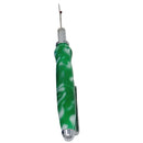 Handmade Acrylic Single Blade Seam Ripper - Green White Marble