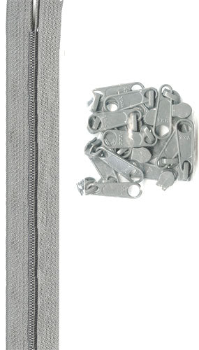 By Annie Zippers by the Yard - Pewter
