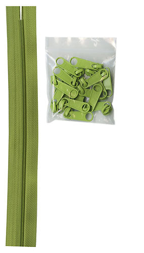 By Annie Zippers by the Yard - Apple Green