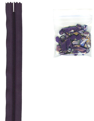 By Annie Zippers by the Yard - Eggplant
