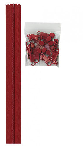 By Annie Zippers by the Yard - Hot Red