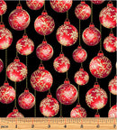 A Festive Medley 13180M-98 Ornament Medley Black/Red by Jackie Robinson for Benartex