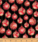 A Festive Medley 13180M-98 Ornament Medley Black/Red by Jackie Robinson for Benartex