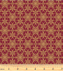 A Festive Medley 13183M-22 Golden Medallion Berry by Jackie Robinson for Benartex