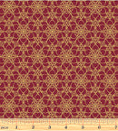 A Festive Medley 13183M-22 Golden Medallion Berry by Jackie Robinson for Benartex