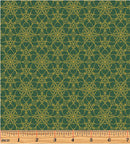 A Festive Medley 13183M-44 Golden Medallion Green by Jackie Robinson for Benartex