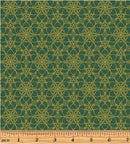A Festive Medley 13183M-44 Golden Medallion Green by Jackie Robinson for Benartex