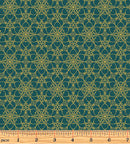 A Festive Medley 13183M-85 Golden Medallion Teal by Jackie Robinson for Benartex