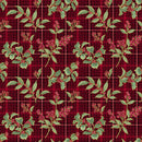 A Festive Medley 13185M-10 Holly and Plaid Red by Jackie Robinson for Benartex