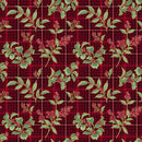 A Festive Medley 13185M-10 Holly and Plaid Red by Jackie Robinson for Benartex