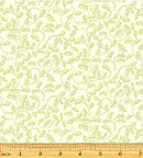 A Festive Medley 2657M-40 Golden Leaf Scroll Light Green by Jackie Robinson for Benartex