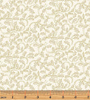 A Festive Medley 2657M-70 Golden Leaf Scroll Natural Gold by Jackie Robinson for Benartex