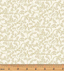 A Festive Medley 2657M-70 Golden Leaf Scroll Natural Gold by Jackie Robinson for Benartex