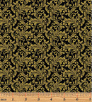 A Festive Medley 6872M-12 Festive Scroll Black by Jackie Robinson for Benartex