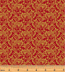A Festive Medley 6872M-23 Festive Scroll Crimson by Jackie Robinson for Benartex