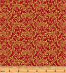 A Festive Medley 6872M-23 Festive Scroll Crimson by Jackie Robinson for Benartex